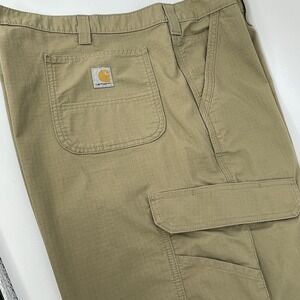 Carhartt Force Cargo Shorts 44 Men Ripstop Khaki Relaxed Fit Work Utility Pocket